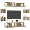 vidaXL 8 Piece TV Stand Set Sonoma Oak Engineered Wood