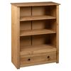 vidaXL Bookcase Natural wood color Solid pine wood Medium Bookcase