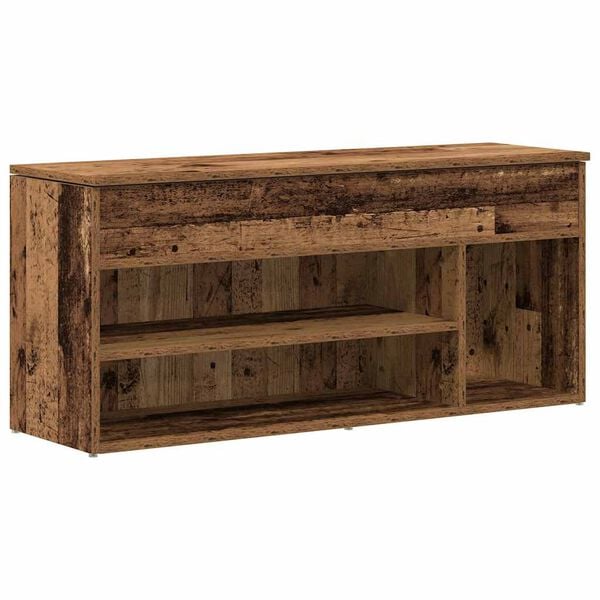 vidaXL Shoe Bench Old Wood Engineered Wood Medium Shoe Storage Bench