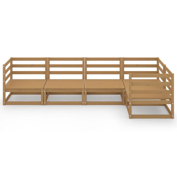 vidaXL Garden Lounge Set Honey Brown Solid Pinewood Standard Modular