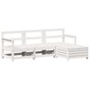 vidaXL Garden Sofa Set White Solid Pine Wood, Plywood 4 Piece Set