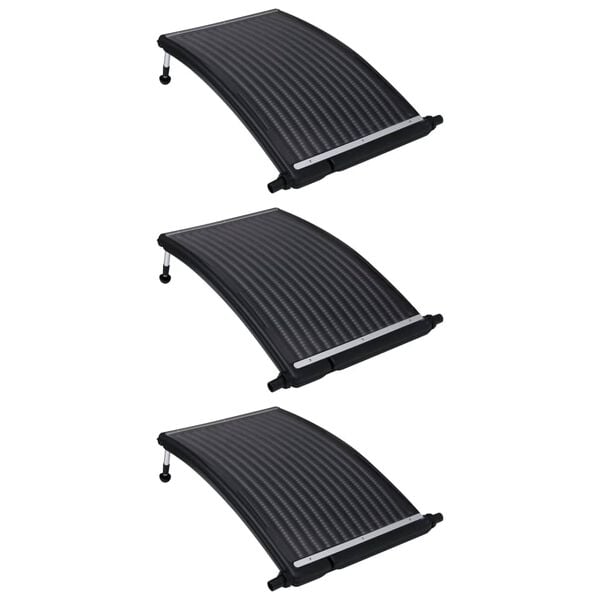 vidaXL Solar Pool Heating Panel Set of 3 Black HDPE Standard