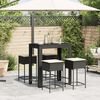 vidaXL Garden Bar Set Black PE rattan Large Removable Covers