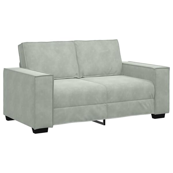 vidaXL Sofa Set Light grey Velvet 2-seater and 3-seater Sofa Set
