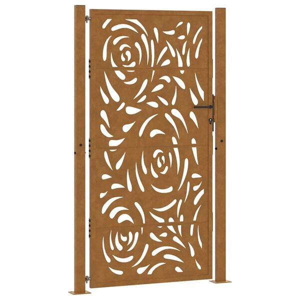 vidaXL Garden Gate 39.4x68.9" Weathering Steel Flame Design