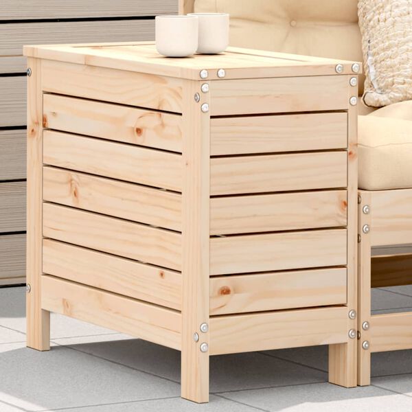 vidaXL Garden Footrest Natural Solid Pine Wood 24.4x12.4x20.5 in