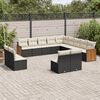 vidaXL Garden Sofa Set Black PE Rattan Large Modular Garden Sofa Set