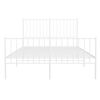 vidaXL Bed Frame White Powder-Coated Steel Small Double Bed Frame