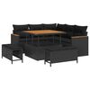 vidaXL Garden Sofa Set 8 pcs Black Poly Rattan