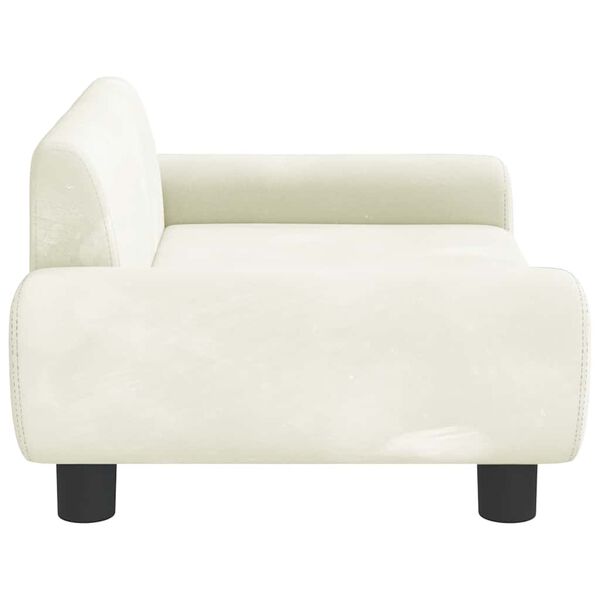 vidaXL Kids Sofa Cream Velvet, Solid Pine Wood, Plastic Mini Kids Sofa
