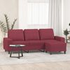 vidaXL 3-Seater Sofa with Footstool Wine Red 70.9" Fabric