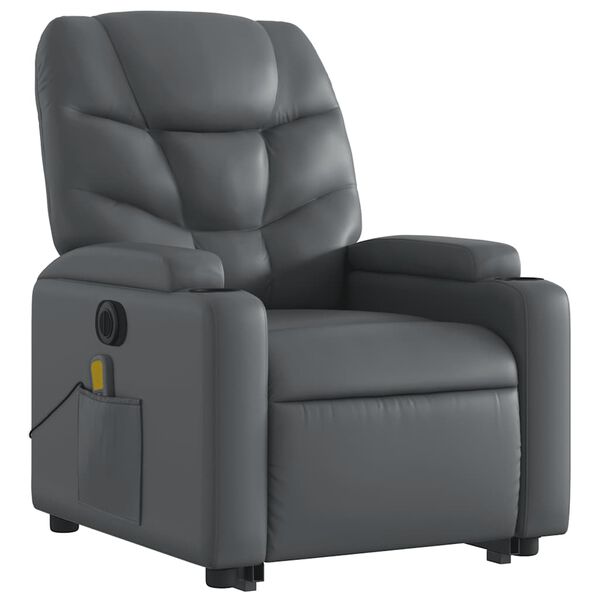 vidaXL Electric Stand Up Massage Recliner Chair Gray