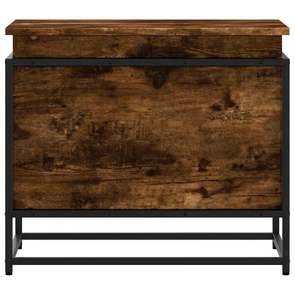vidaXL Storage Box Smoked oak Engineered wood, metal Medium Storage Box