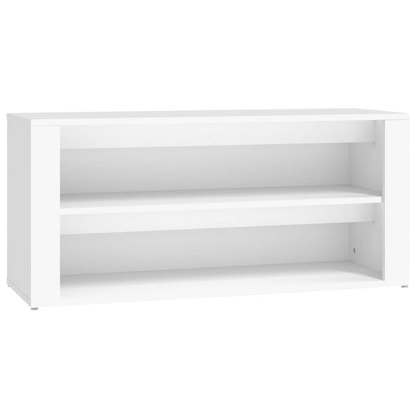 vidaXL Shoe Rack White Engineered Wood 39.4x13.8x17.7 in Shoe Rack