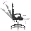 vidaXL Gaming Chair with Footrest Black and White Faux Leather