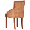 vidaXL Chair Set of 2 Brown Goat Leather Medium Dining Chair