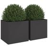 vidaXL Planter Set of 2 Black Cold-rolled steel Medium Durable
