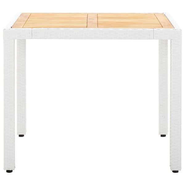 vidaXL Dining Set Natural, White, Black (Cushion)