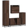 vidaXL Bathroom Furniture Set Brown Oak Engineered Wood, Metal Large