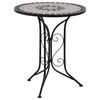vidaXL Table Black and Grey Iron frame, Ceramic top Small Durable