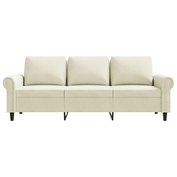 vidaXL 3-seater Sofa Cream Velvet (100% polyester)