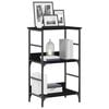 vidaXL Bookshelf Black oak 19.69 x 12.99 x 46.26 in Engineered Wood