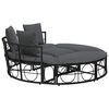 vidaXL Outdoor Lounge Bed Black Poly Rattan Large Modular