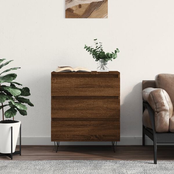 vidaXL Sideboard Brown Oak Engineered Wood 23.6 in x 13.8 in x 27.6 in