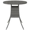 vidaXL Patio Table Gray 27.6"x27.6"x28.7" Poly Rattan