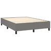 vidaXL Box Spring Bed Dark Grey Polyester Full Adjustable Headrests