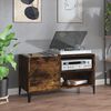 vidaXL Record Cabinet Smoked oak Engineered wood, metal Medium