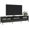 vidaXL TV Cabinet Black Cold-rolled Steel 79.5 x 15.4 x 17.1 in