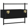 vidaXL TV Cabinet Black Engineered wood, metal 23.8x11.8x20.1 in