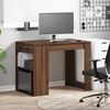 vidaXL Desk Brown Oak Engineered wood Medium Desk Rectangular Modern