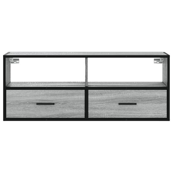 vidaXL TV Cabinet Grey Sonoma Engineered wood, Metal Medium TV Cabinet