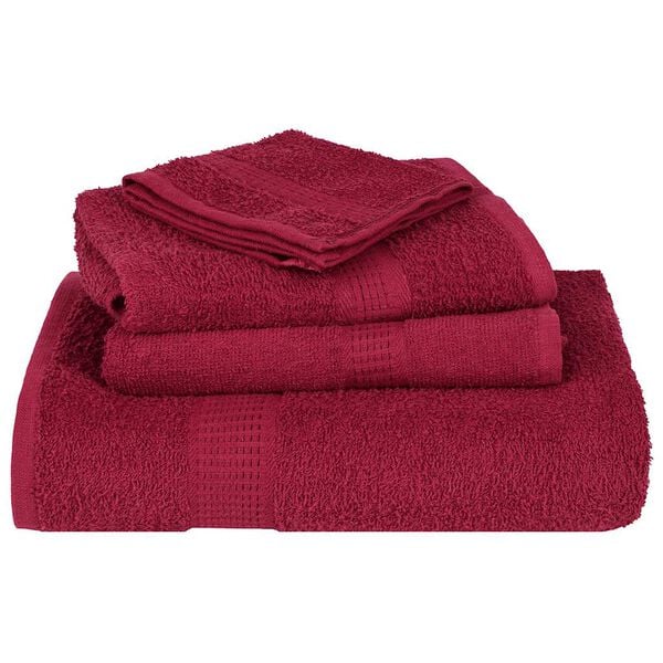 vidaXL Towel Set Bordeaux 100% Cotton 12 Piece Set Towel Set
