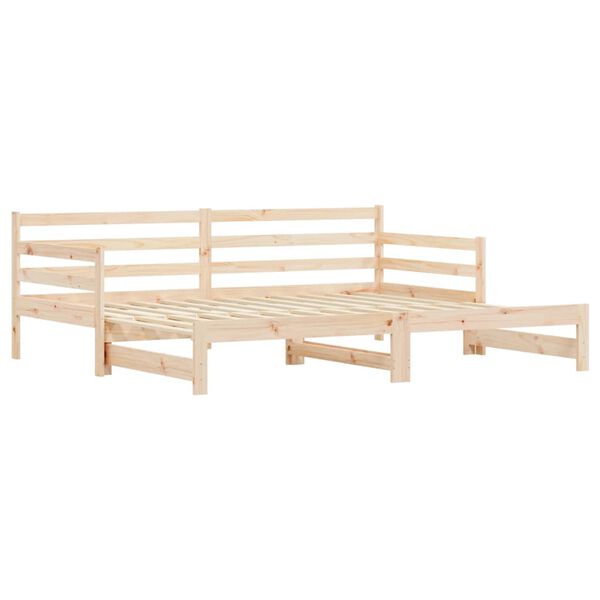 vidaXL Daybed With Trundle Pine Solid pine wood Twin