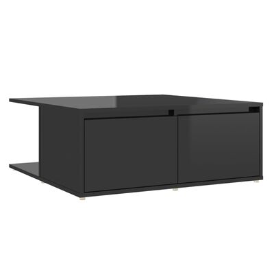 vidaXL Coffee Table High Gloss Black 31.5"x31.5"x12.2" Engineered Wood