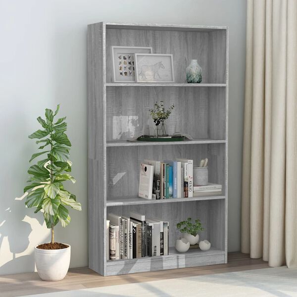 vidaXL Book Cabinet Grey Sonoma Engineered wood 31.5x9.4x56.0 in