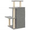 vidaXL Cat Tree Light Grey Engineered Wood, Plush, Sisal Cat Tree