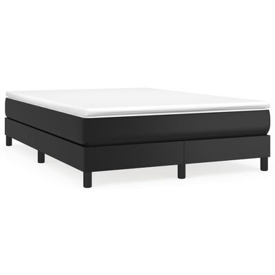 vidaXL Box Spring Bed with Mattress Black 53.9"x74.8" Full Faux Leather