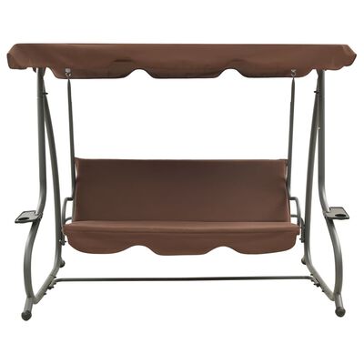 vidaXL Outdoor Swing Bench with Canopy Coffee