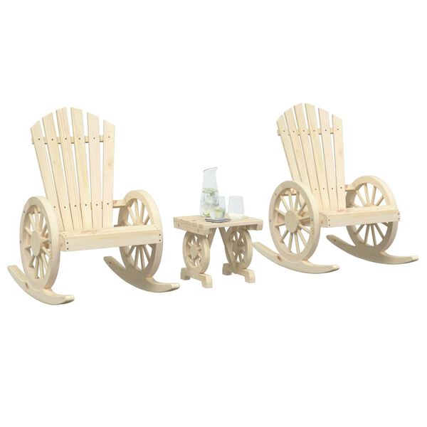 vidaXL Garden Lounge Set Natural Wood Solid fir wood Compact Durable