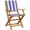 vidaXL Garden Chair Set of 4 Blue Solid Acacia wood Medium Foldable