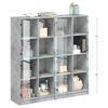 vidaXL Bookcase Concrete gray Engineered wood Large Bookcase