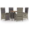vidaXL Garden Dining Set Grey PE rattan Garden Dining Set Rectangular