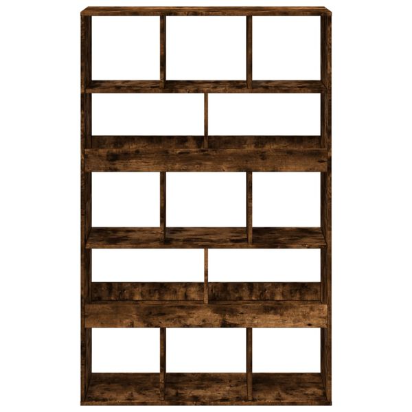 vidaXL Bookcase Smoked oak Engineered wood Medium Storage Cabinet