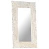vidaXL Mirror White Solid mango wood Medium Decorative Inlays Mirror
