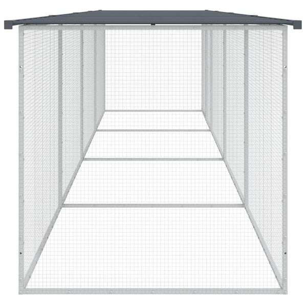 vidaXL Large Anthracite Chicken Cage Galvanized Steel Durable Animal House