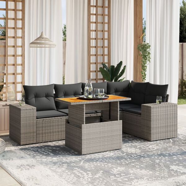 vidaXL Garden Sofa Set Grey